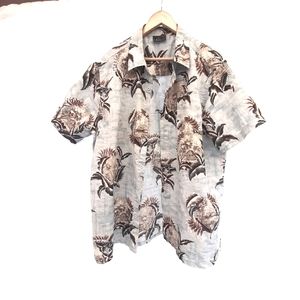 Vintage Hawaiian Floral Summer T-shirt XL